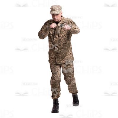 Training Mid-Aged Military Man Cutout Photo-0