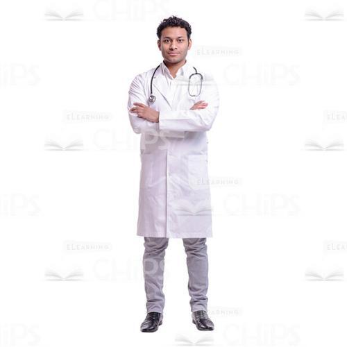 Confident Doctor Crossed Arms Cutout Photo-0
