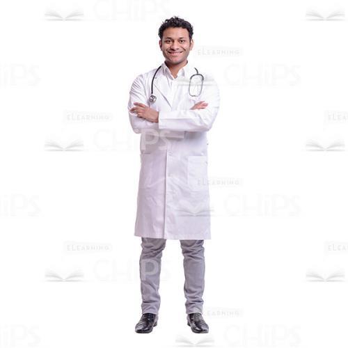 Smiling Doctor Crossed Arms Cutout Photo-0