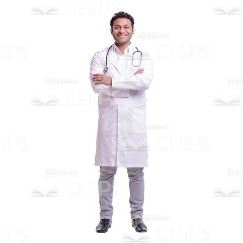Confident Doctor Smiles And Crosses Arms Cutout Photo-0