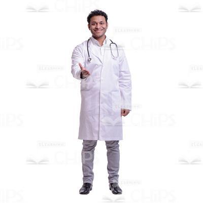 Cutout Photo Of Smiling Doctor Offering Hand-0