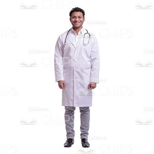 Cutout Image Of Smiling Doctor Standing Straight-0