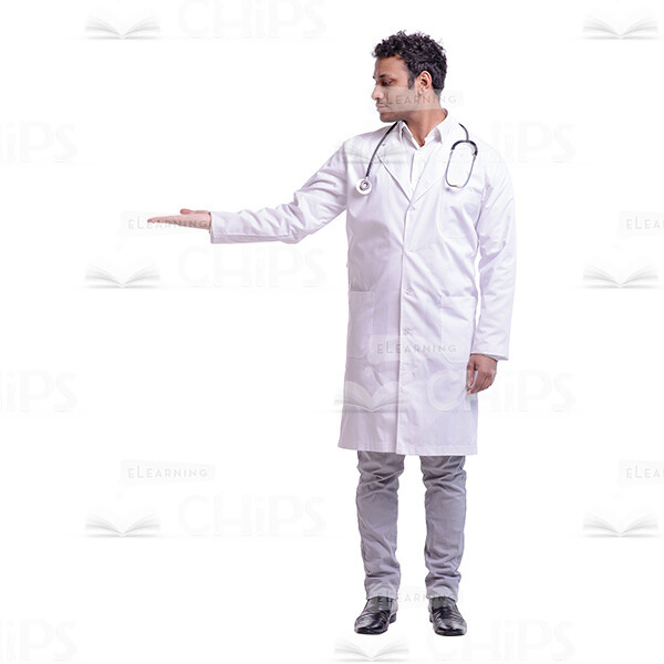 Nice Doctor Holding Presentation Cutout Image-0