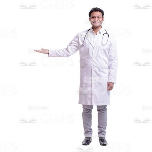 Cutout Image Of Happy Doctor Pointing To The Right-0