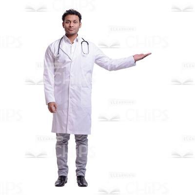 Confident Doctor Pointing With Left Hand Cutout Picture-0