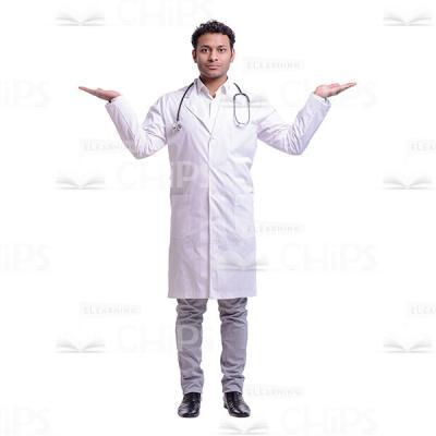 Handsome Therapist Imitating Scales Gesture Cutout Picture-0