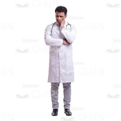 Worried Doctor Thinking About Smth. Cutout Photo-0