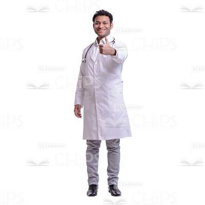 Smiling Doctor Making Thumb Up Gesture Cutout Image-0