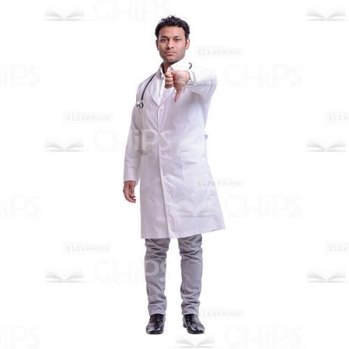 Displeased Doctor Making Thumb Down Gesture Cutout-0