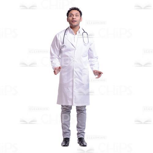 Surprised Doctor Looking Upwards Cutout Image-0