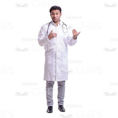 Nice Doctor Gesturing With Both Hands Cutout Image-0