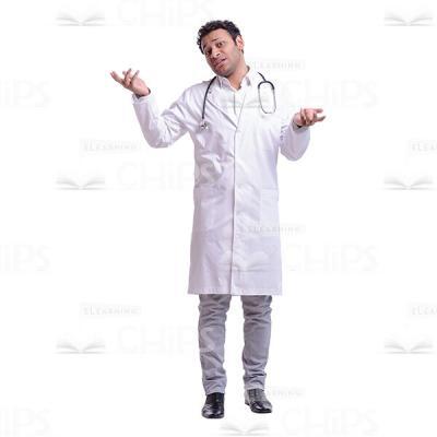 Cutout Photo of Puzzled Young Doctor Gesticulating-0