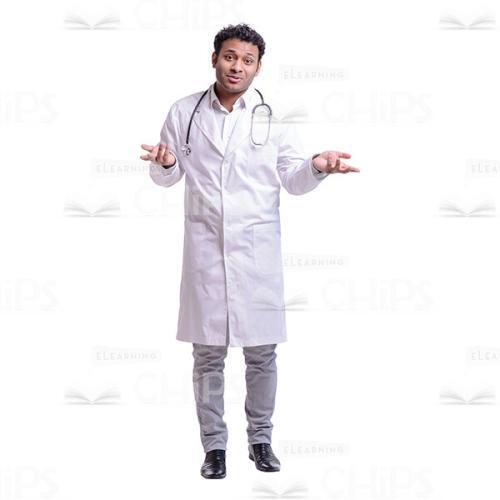 Cutout Image of Handsome Young Doctor Throwing His Hands Up-0