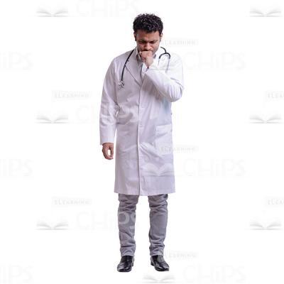 Cutout Image of Pensive Young Doctor -0