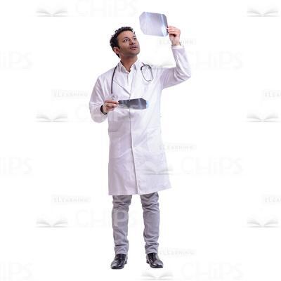 Cutout Picture of Young Doctor Holding X-rays in His Hands-0