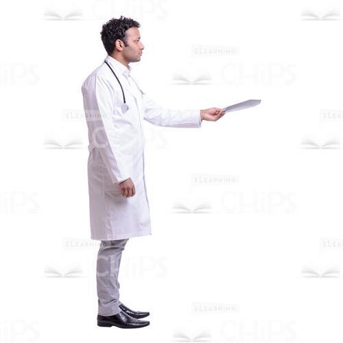 Cutout Image of Serious Doctor Giving X-rays to Someone-0