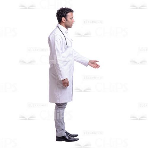 Cutout Image of Handsome Young Doctor Greeting Someone-0