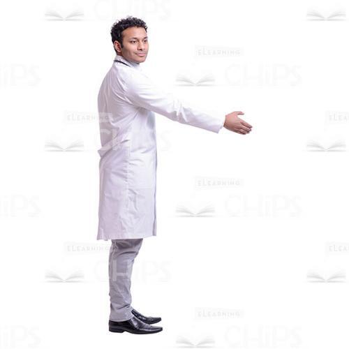 Cutout Picture of Handsome Young Doctor Giving a Hand to Someone-0