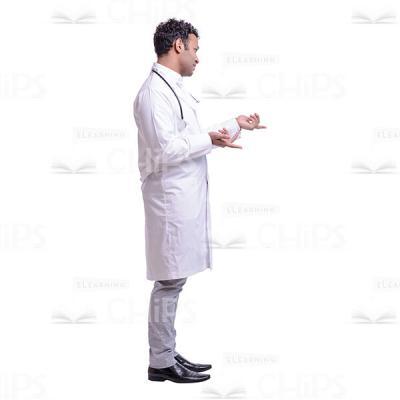 Cutout Image of Handsome Young Doctor Standing Sideways and Gesticulating-0