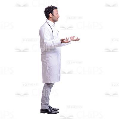 Cutout Image of Handsome Young Doctor Throwing Up His Hands-0