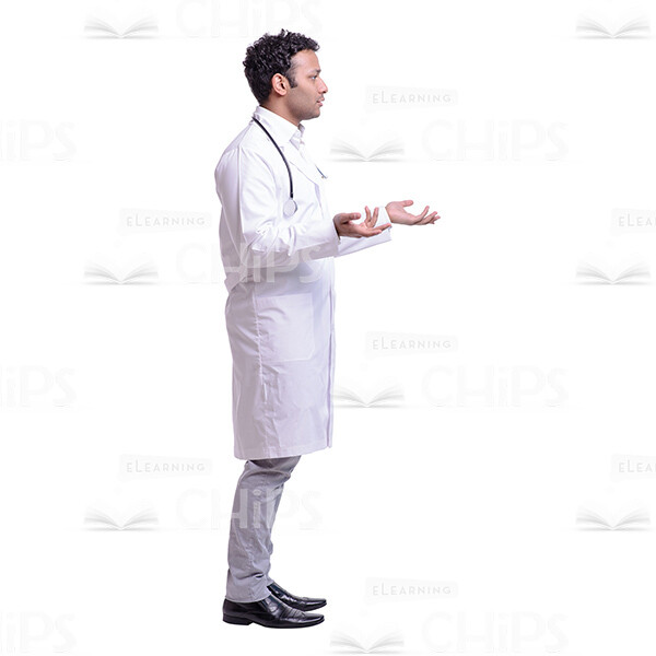 Cutout Image of Handsome Young Doctor Throwing Up His Hands-0