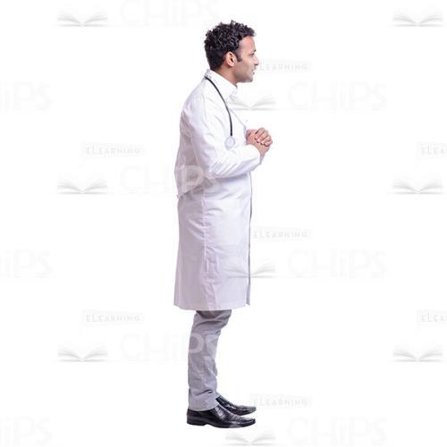 Cutout Image of Handsome Young Doctor Put His Palms Over Chest-0