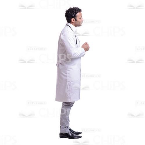 Cutout Image of Smiling Young Doctor Folded His Arms in the Chest-0
