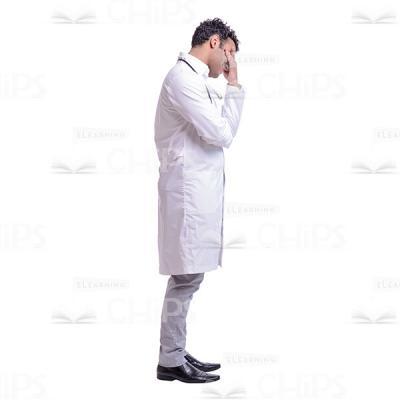 Cutout Picture of Handsome Young Doctor Put His Hands on His Face-0