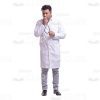 Cutout Image of Young Doctor Warming Stethoscope-0