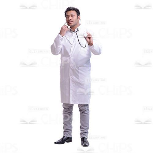 Cutout Image of Young Doctor Took off His Stethoscope -0