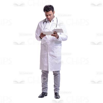 Cutout Image of Puzzled Young Doctor Studying a Health Record-0