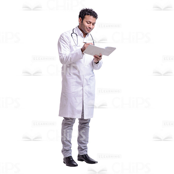 Cutout Picture of Smiling Young Doctor Writing Down in a Health Record-0 Cutout Picture of Smiling Young Doctor Writing Down in a Health Record-0
