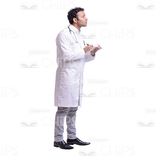 Cutout Image of Young Doctor Stopped Writing in a Health Record-0
