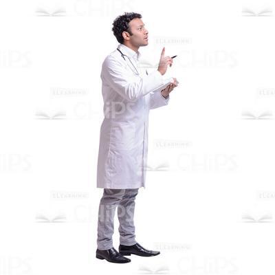 Cutout Image of Young Doctor Asking to Hold on for a Minute-0