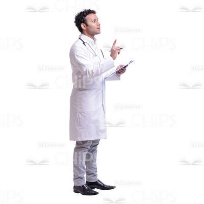 Cutout Image of Young Doctor Talking with a Patient and Gesticulating-0