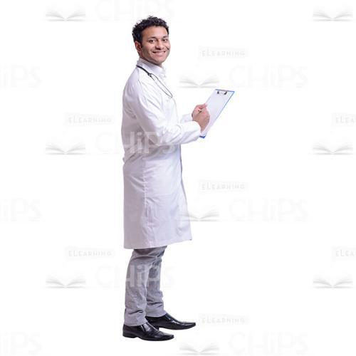 Cutout Image of Smiling Doctor Holding a Folder in His Hands-0