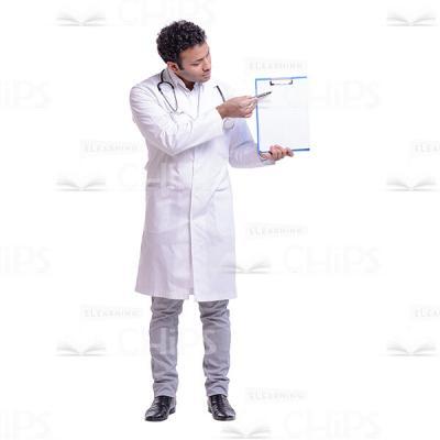 Cutout Photo of Young Doctor Indicating Something with His Pen-0