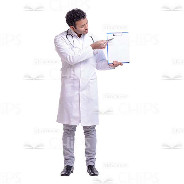 Cutout Photo of Young Doctor Indicating Something with His Pen-0