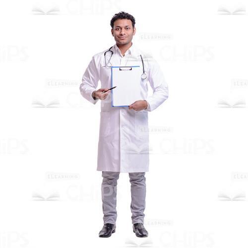 Cutout Picture of Young Doctor Holding a Folder at His Chest-0