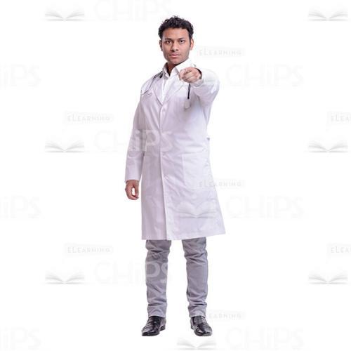 Cutout Photo of Focused Doctor Pointing at the Camera-0