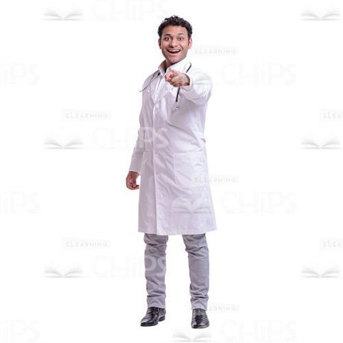 Cutout Photo of Laughing Doctor Pointing at the Camera-0