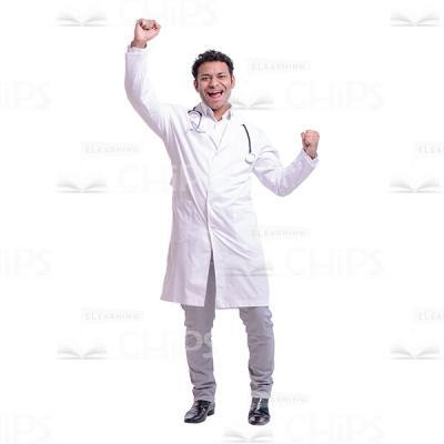 Extremely Happy Young Doctor Cutout Photo-0