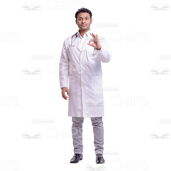Cutout Photo of Handsome Doctor Making "Okay" Gesture-0