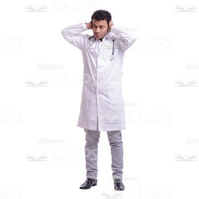 Focused Doctor Covering Ears Cutout Picture-0