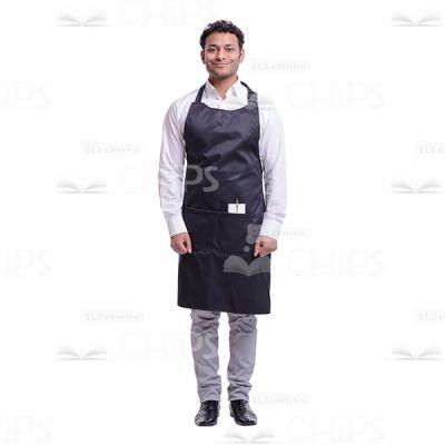 Cutout Picture of Handsome Waiter with Arms down by His Side-0