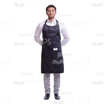 Cutout Image of Purposeful Waiter Put His Hands behind His Back-0