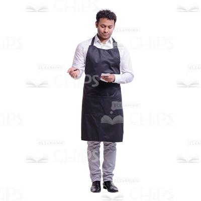 Handsome Waiter Making Notes Cutout Image-0