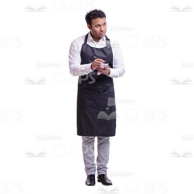 Handsome Waiter Clarifying the Order Cutout Image-0