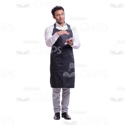 Cutout Image of Handsome Waiter Explaining Something to the Client-0