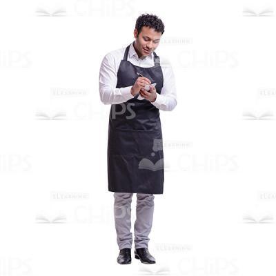 Cutout Image of Handsome Waiter Writing down the Order-0